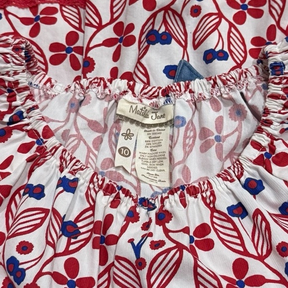 Matilda Jane Love Letters Fouth of July American Peasant Blouse Girl's Size 10 - Picture 8 of 10